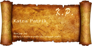 Katra Patrik névjegykártya